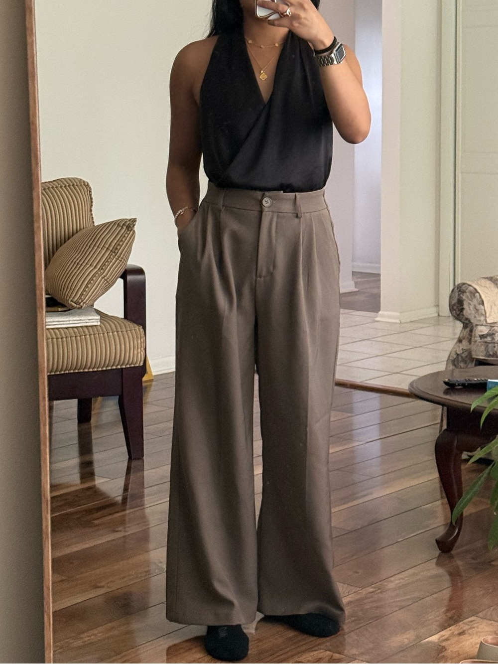 Black halter tie top